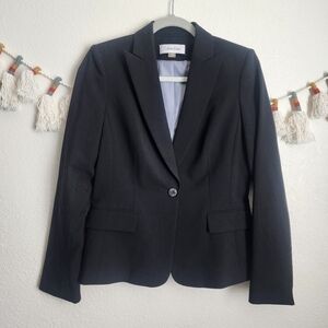 Calvin Klein Black Single Breasted Structured Blazer Business Casual Office 4